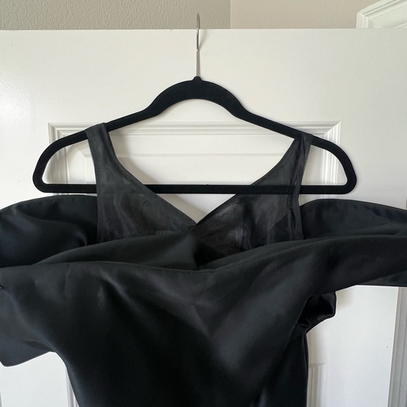Vintage Victor Costa Dress Organza Off the Shoulder Sculpeted Low Back Size 6 - Picture 7 of 10